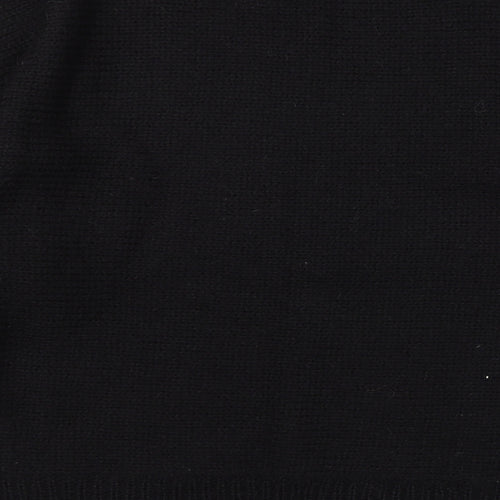 H&M Womens Black Round Neck Geometric Acrylic Pullover Jumper Size M
