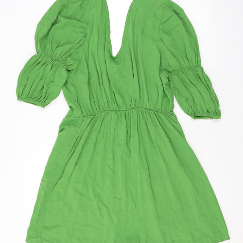 Boohoo Womens Green Viscose Playsuit One-Piece Size 16 L3 in Pullover