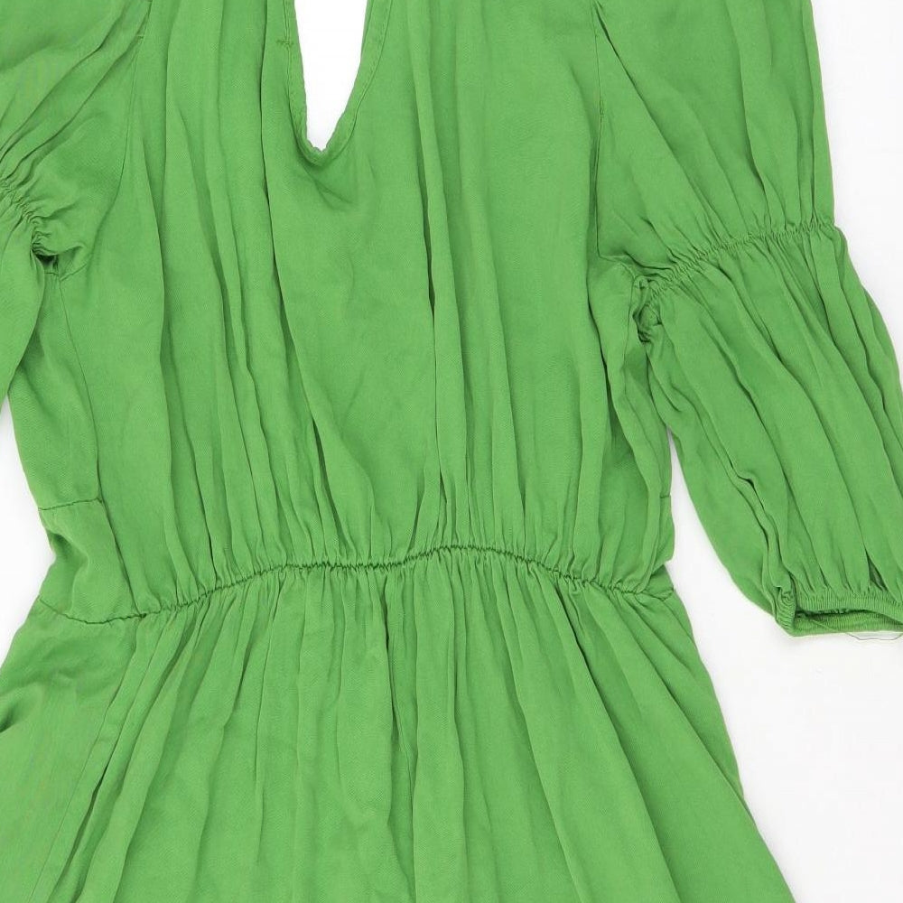 Boohoo Womens Green Viscose Playsuit One-Piece Size 16 L3 in Pullover