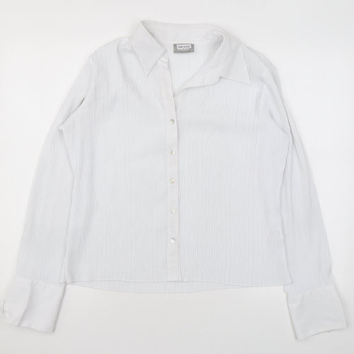 Wallis Womens White Polyester Basic Button-Up Size 16 Collared
