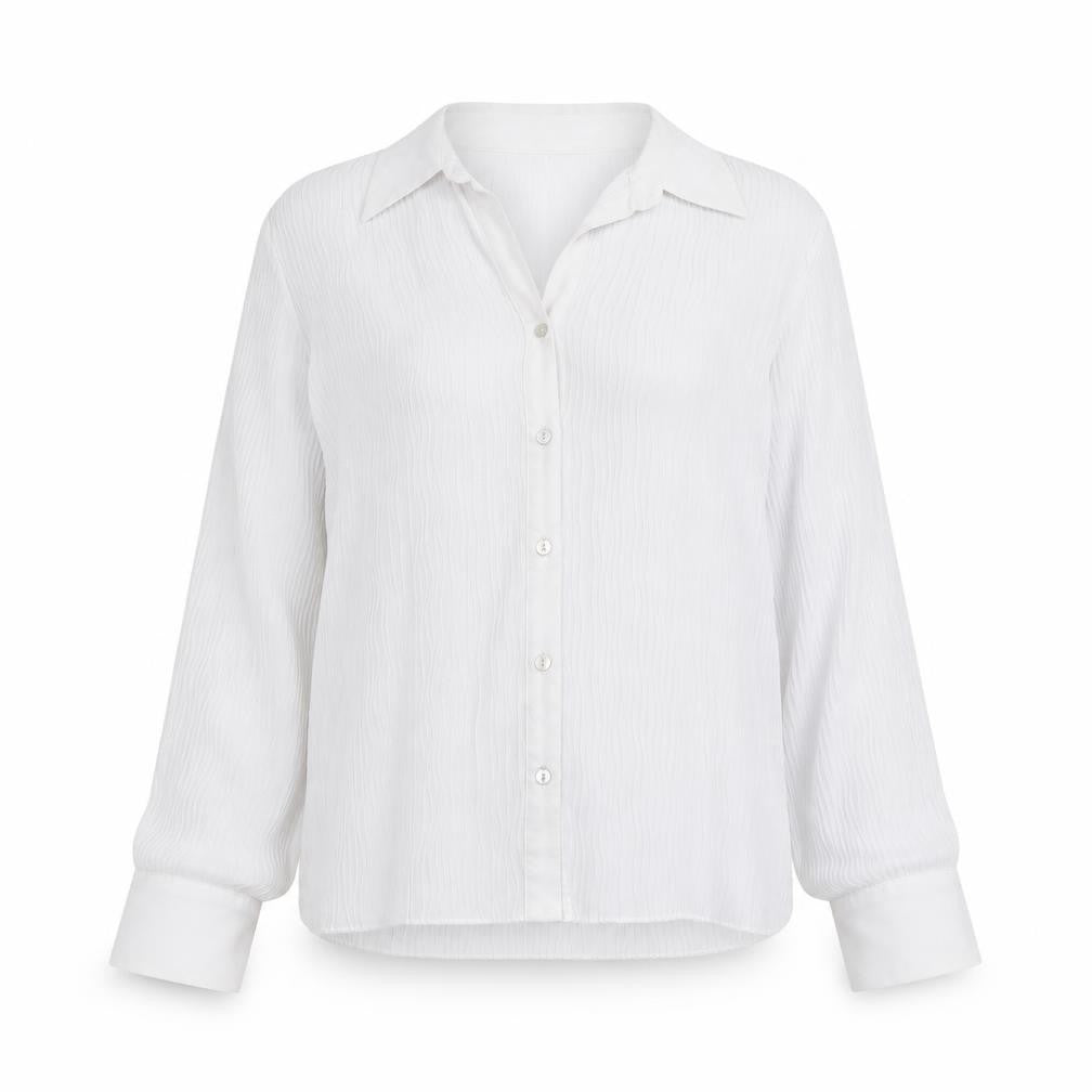 Front view of Wallis women’s white polyester basic button-up, size UK 16, collared