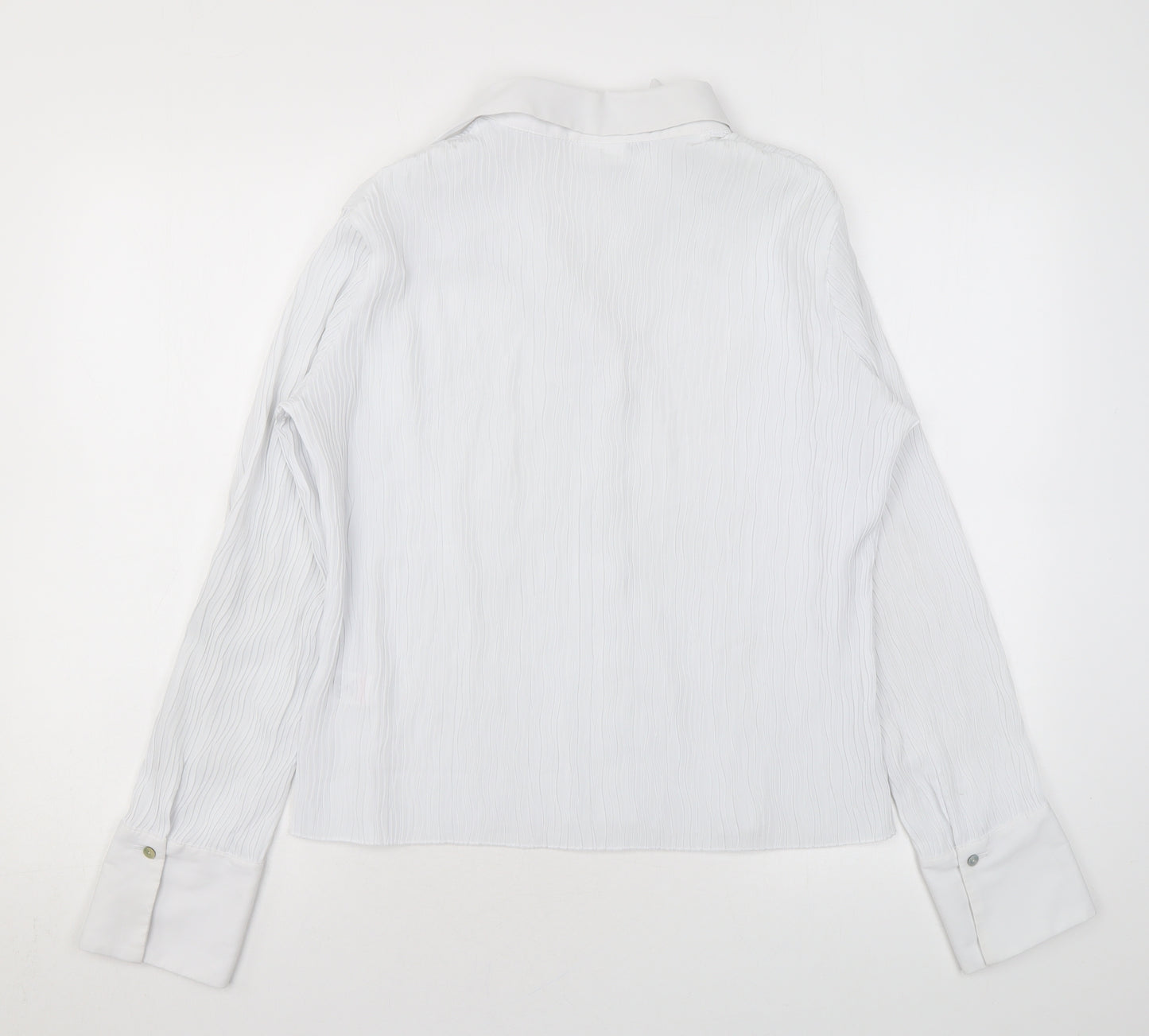 Wallis Womens White Polyester Basic Button-Up Size 16 Collared