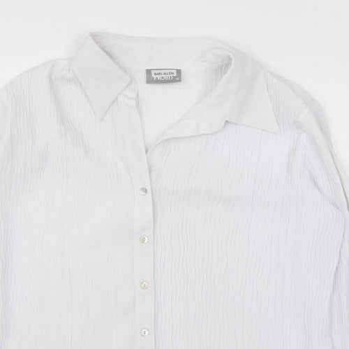 Wallis Womens White Polyester Basic Button-Up Size 16 Collared