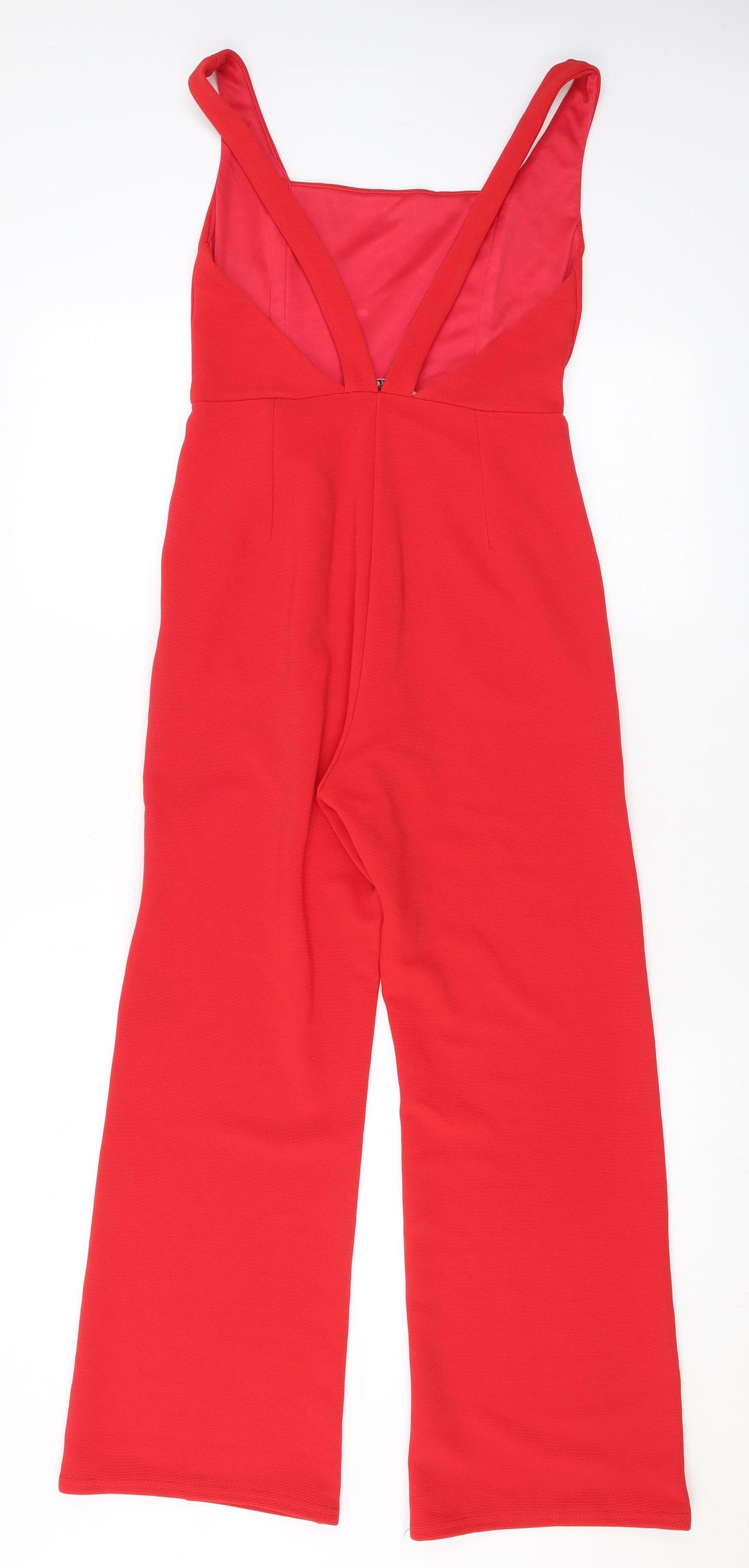 Oh My Love Womens Red Polyester Jumpsuit One-Piece Size XS L24 in Pullover