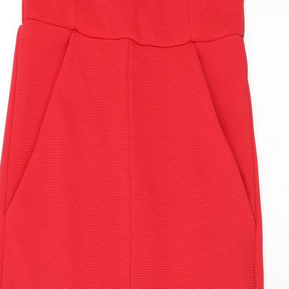 Oh My Love Womens Red Polyester Jumpsuit One-Piece Size XS L24 in Pullover