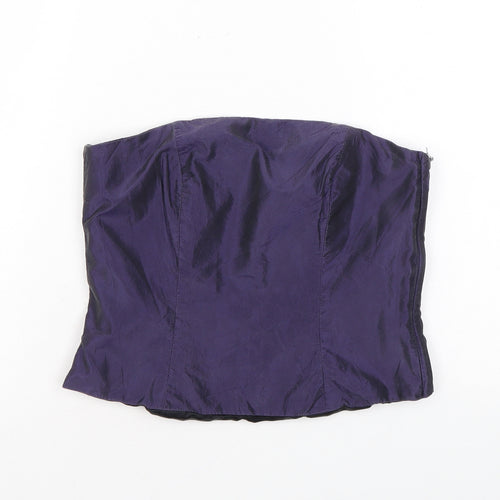 Monsoon Womens Purple Silk Basic Blouse Size 10 Off the Shoulder