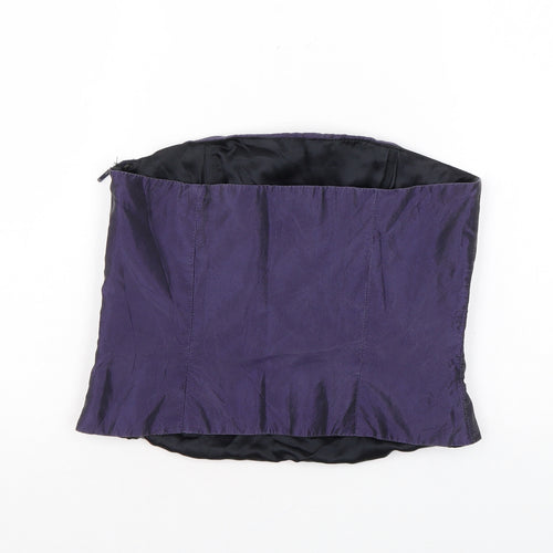 Monsoon Womens Purple Silk Basic Blouse Size 10 Off the Shoulder