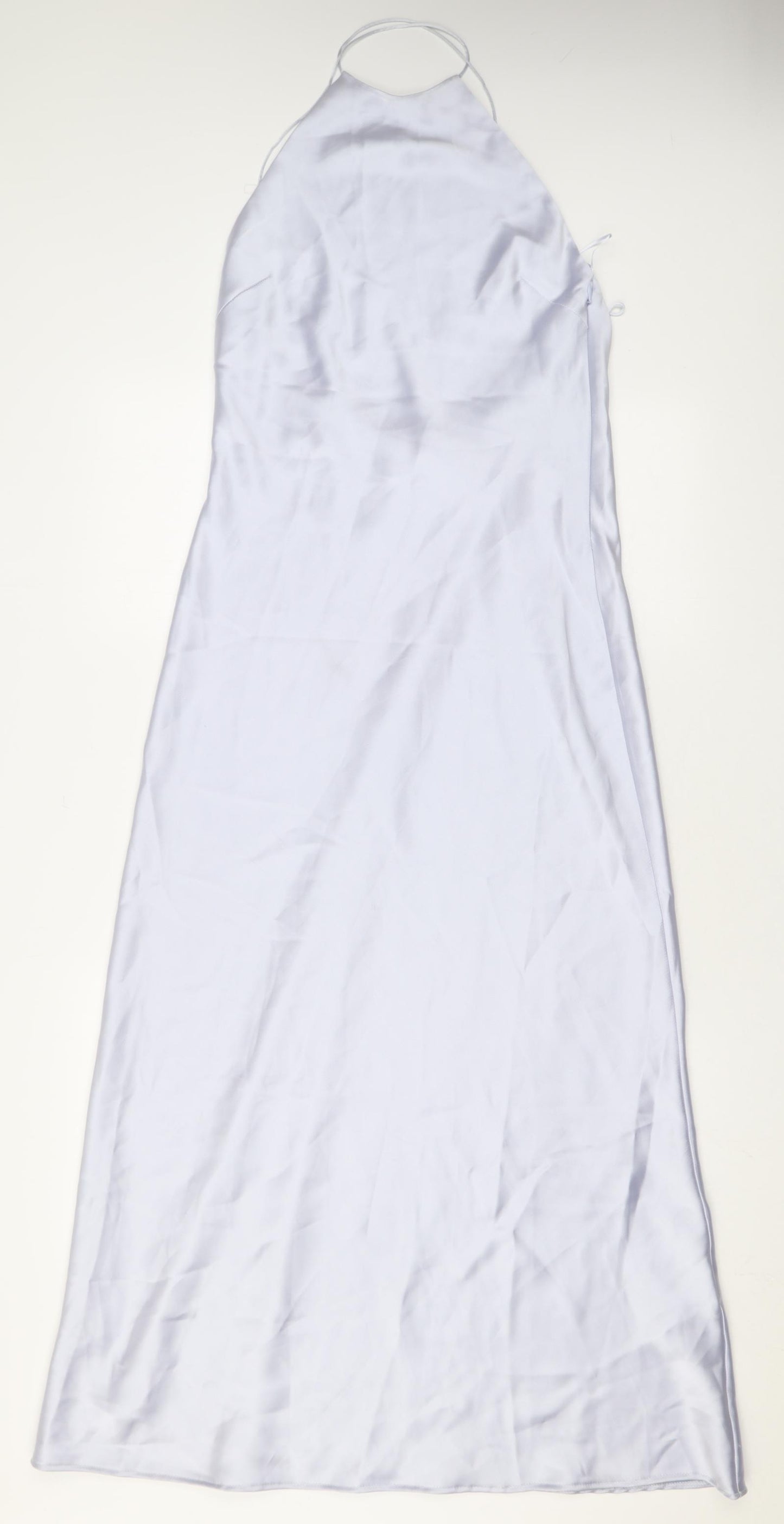 Zara Womens Silver Polyester Maxi Size L Halter Zip