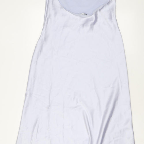 Zara Womens Silver Polyester Maxi Size L Halter Zip