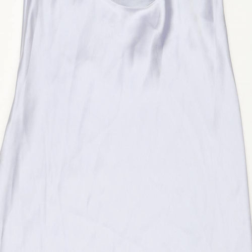 Zara Womens Silver Polyester Maxi Size L Halter Zip