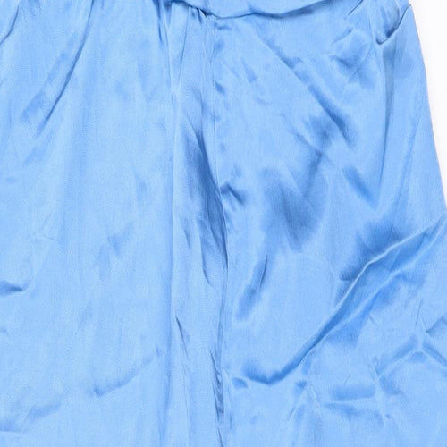 Zara Womens Blue Viscose A-Line Size XL One Shoulder Zip