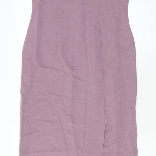 AMARANTO Womens Purple Viscose Tank Dress Size 12 Scoop Neck Zip