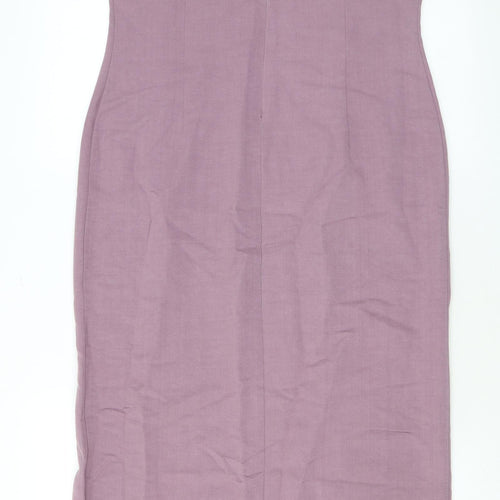 AMARANTO Womens Purple Viscose Tank Dress Size 12 Scoop Neck Zip