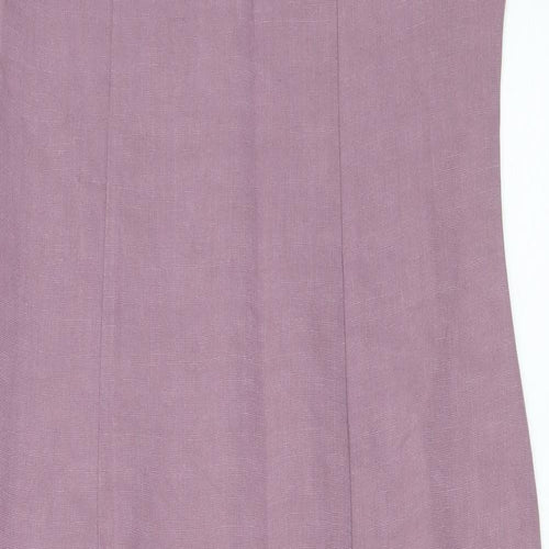 AMARANTO Womens Purple Viscose Tank Dress Size 12 Scoop Neck Zip