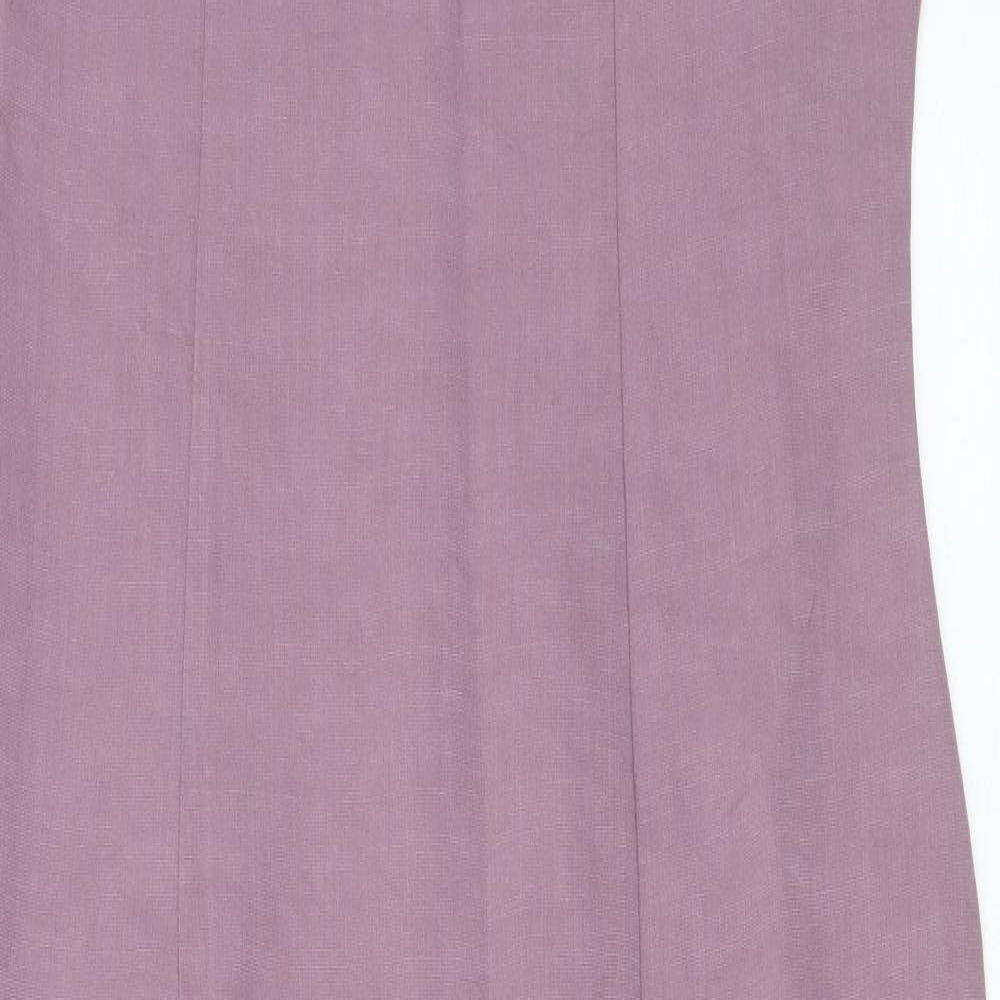 AMARANTO Womens Purple Viscose Tank Dress Size 12 Scoop Neck Zip