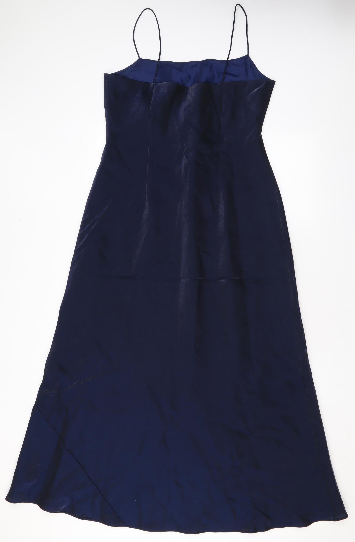 Debut Womens Blue Viscose A-Line Size 14 Square Neck Zip