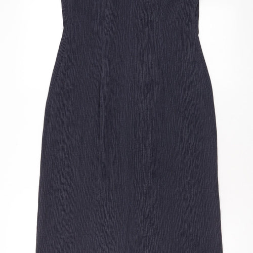Marks and Spencer Womens Grey Polyester Tank Dress Size 12 Boat Neck Zip