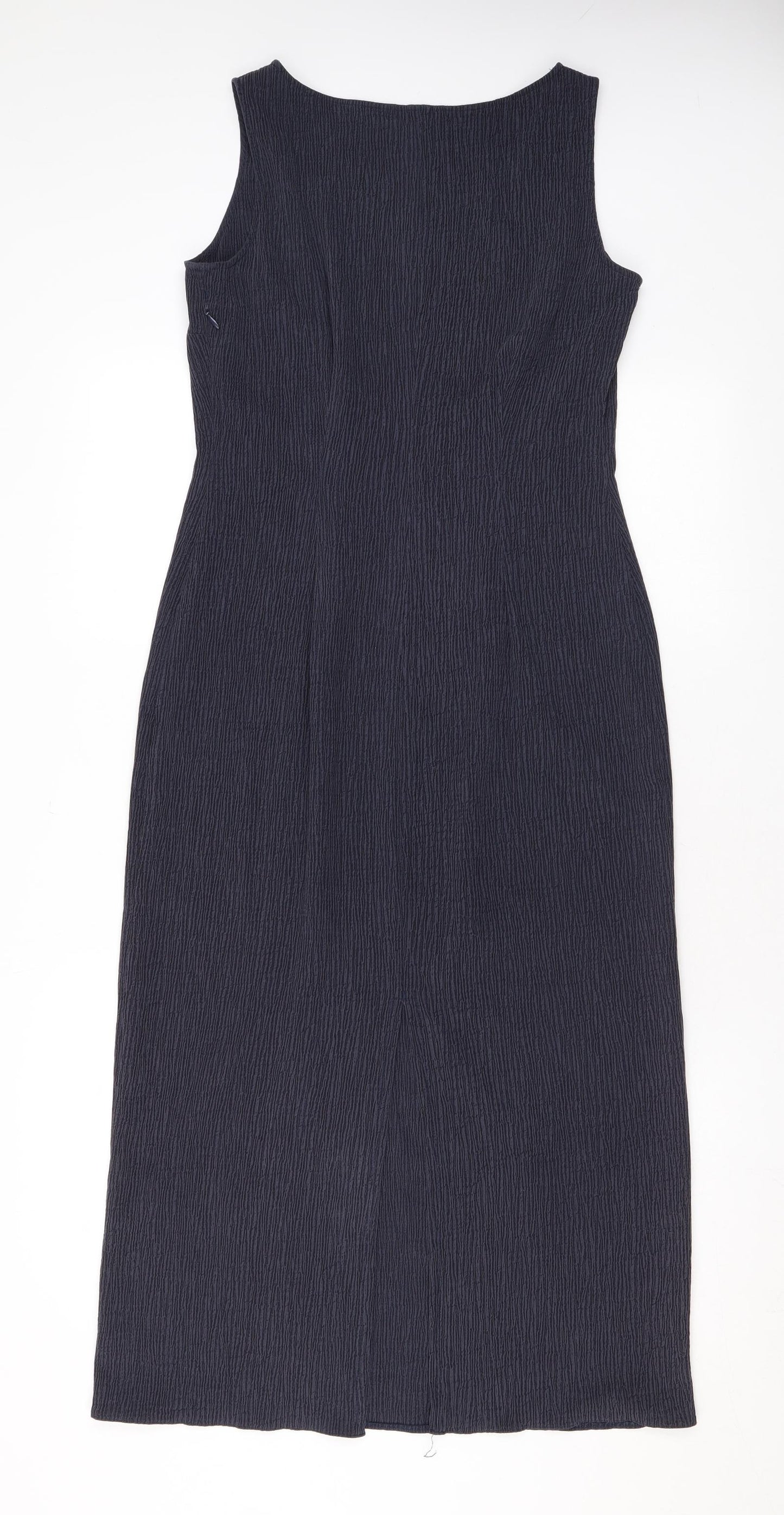 Marks and Spencer Womens Grey Polyester Tank Dress Size 12 Boat Neck Zip