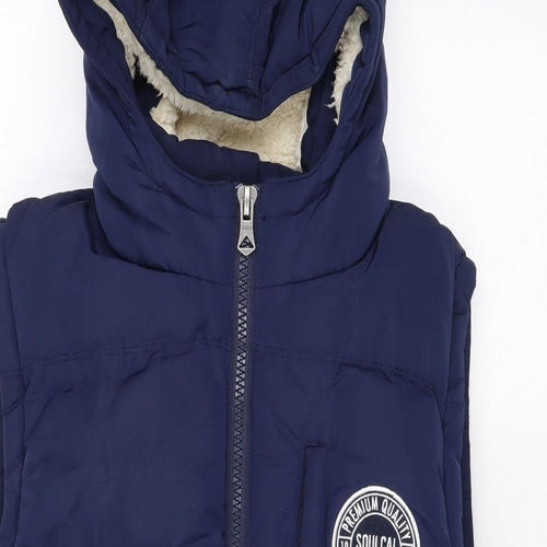 SoulCal&Co Mens Blue Gilet Coat Size S Zip