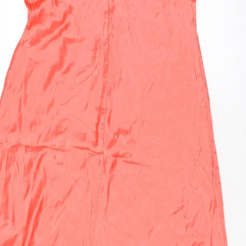 Marks and Spencer Womens Orange Viscose Maxi Size 12 V-Neck Pullover