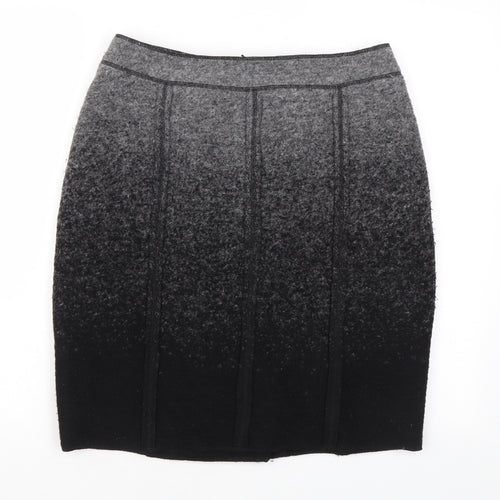 Clements Ribeiro Womens Black Wool A-Line Skirt Size 12 Zip