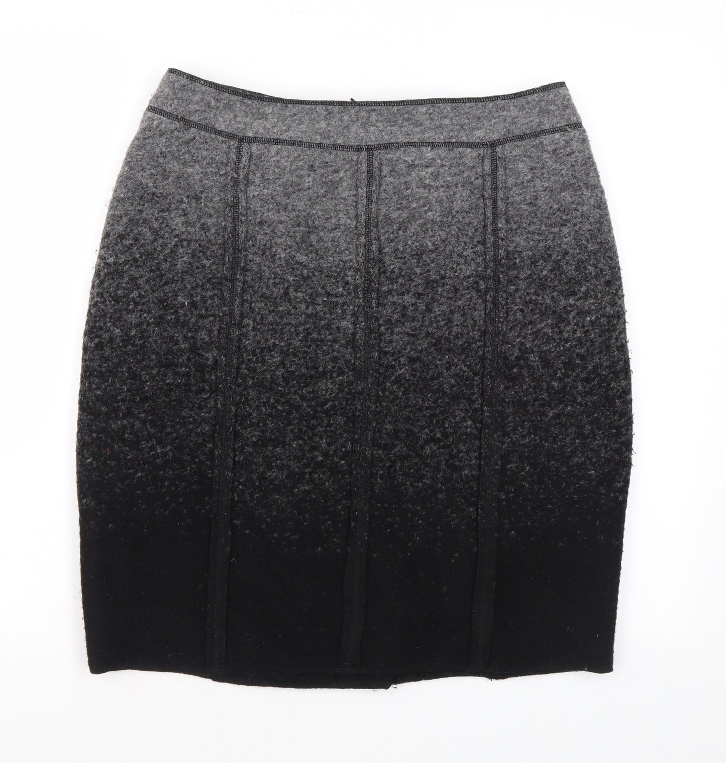 Clements Ribeiro Womens Black Wool A-Line Skirt Size 12 Zip