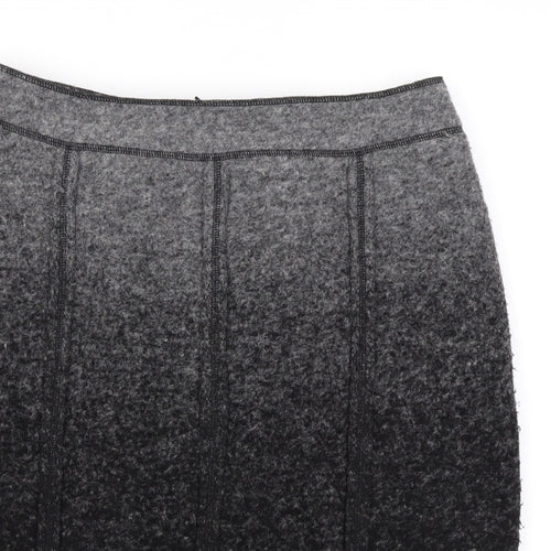 Clements Ribeiro Womens Black Wool A-Line Skirt Size 12 Zip