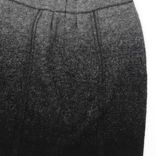 Clements Ribeiro Womens Black Wool A-Line Skirt Size 12 Zip