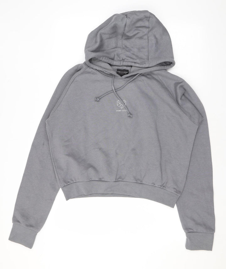 Pink Soda Womens Grey Cotton Pullover Hoodie Size 12 Pullover