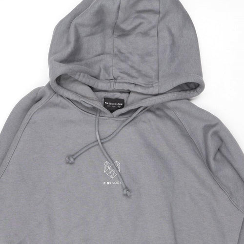 Pink Soda Womens Grey Cotton Pullover Hoodie Size 12 Pullover
