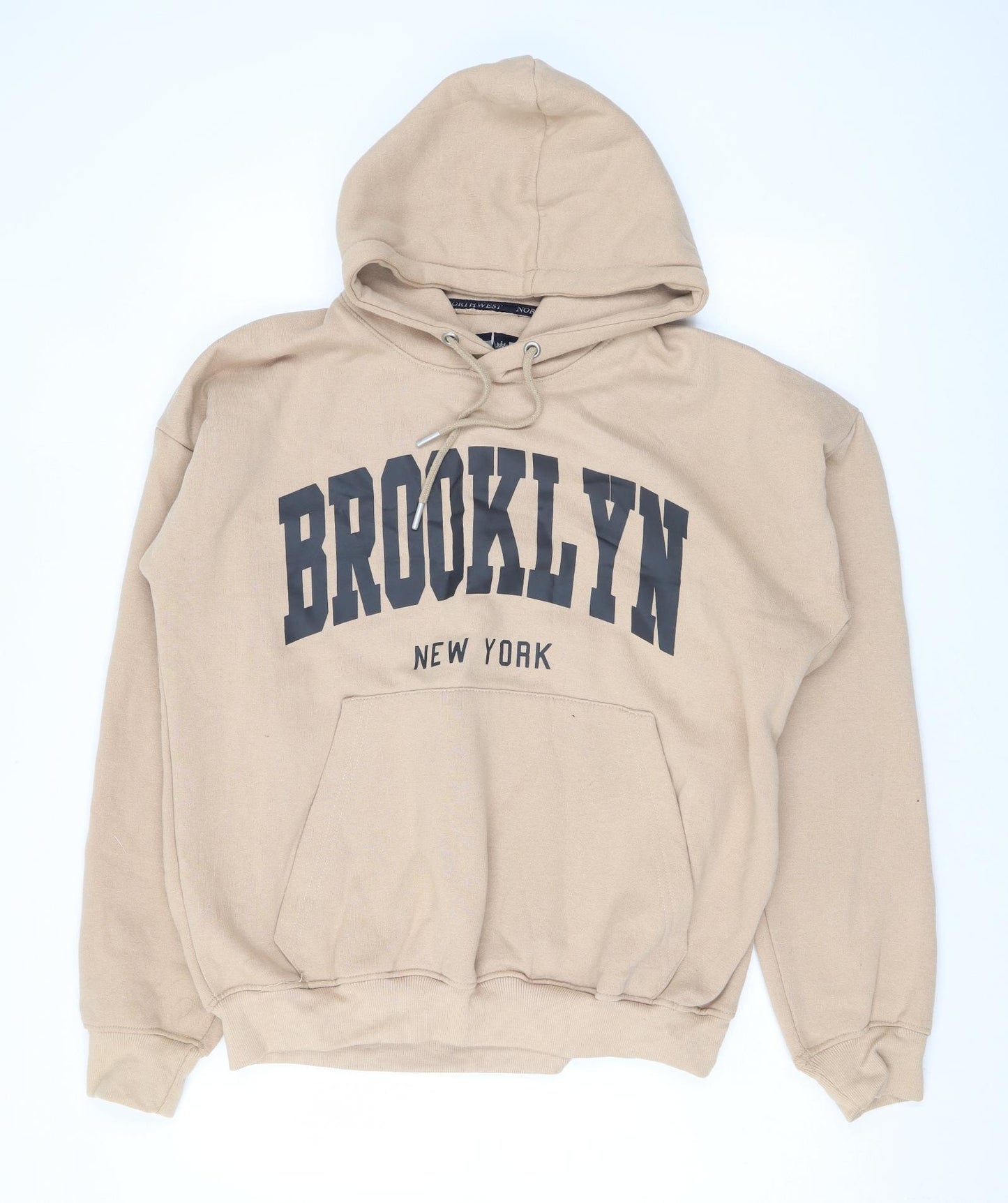 Northwest Mens Beige Cotton Pullover Hoodie Size L - Brooklyn