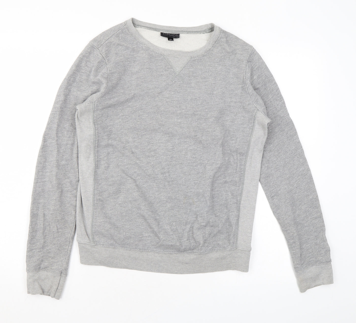 Topshop Womens Grey Cotton Pullover Sweatshirt Size 10 Pullover