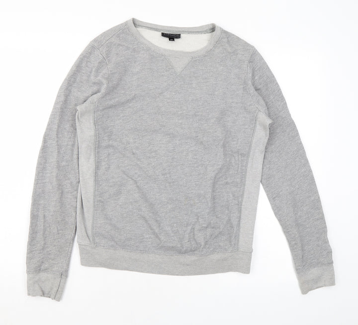 Topshop Womens Grey Cotton Pullover Sweatshirt Size 10 Pullover