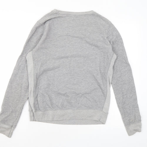 Topshop Womens Grey Cotton Pullover Sweatshirt Size 10 Pullover