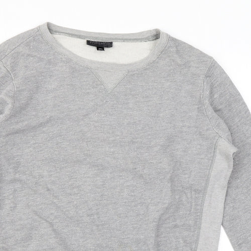 Topshop Womens Grey Cotton Pullover Sweatshirt Size 10 Pullover