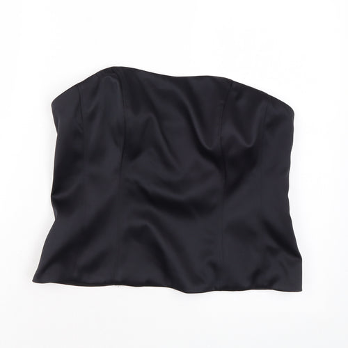 Marks and Spencer Womens Black Polyester Basic Blouse Size 14 Off the Shoulder