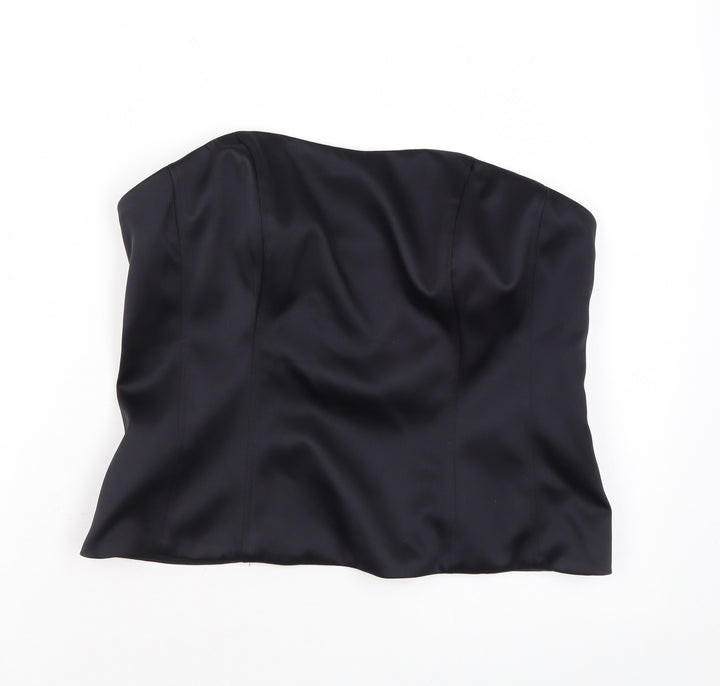 Marks and Spencer Womens Black Polyester Basic Blouse Size 14 Off the Shoulder