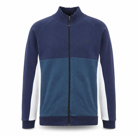 Front view of Next men’s blue jacket, size M, zip