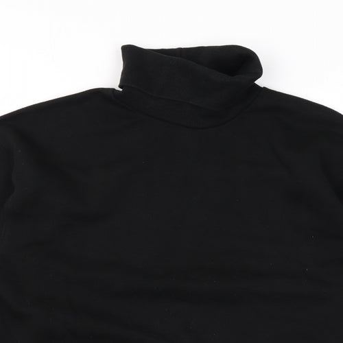 Zara Womens Black Roll Neck Cotton Pullover Jumper Size L