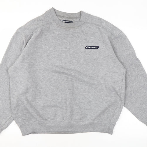 Reebok Mens Grey Polyester Pullover Sweatshirt Size M