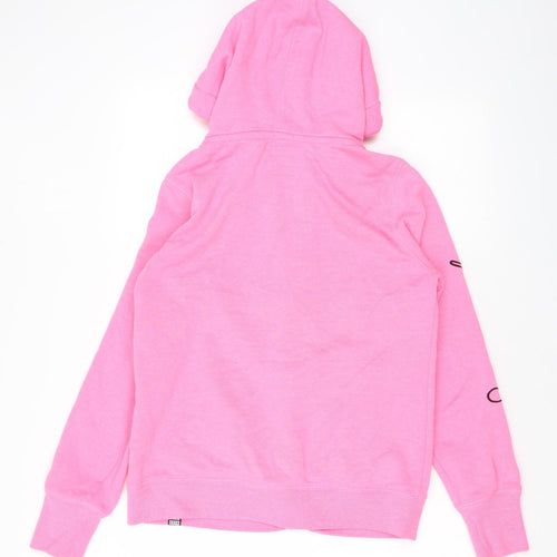 Superdry Womens Pink Polyester Full Zip Hoodie Size XL Zip
