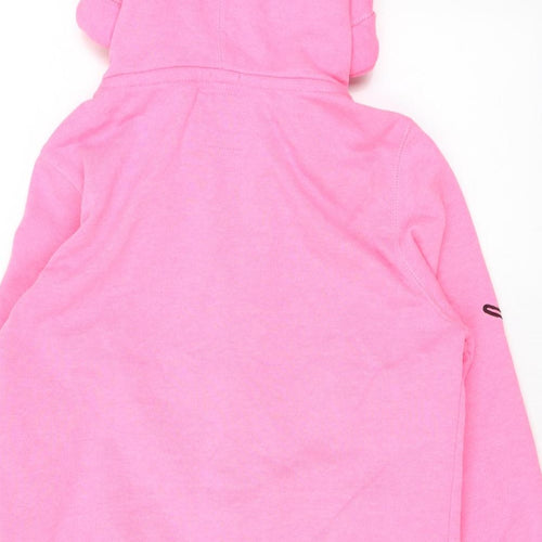 Superdry Womens Pink Polyester Full Zip Hoodie Size XL Zip