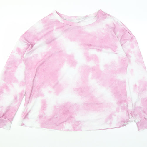 Patpat Womens Pink Polyester Pullover Sweatshirt Size XL Pullover - Tie Dye