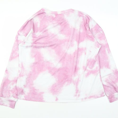 Patpat Womens Pink Polyester Pullover Sweatshirt Size XL Pullover - Tie Dye