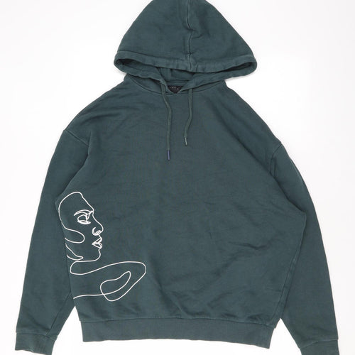 ASOS Mens Green Cotton Pullover Hoodie Size S