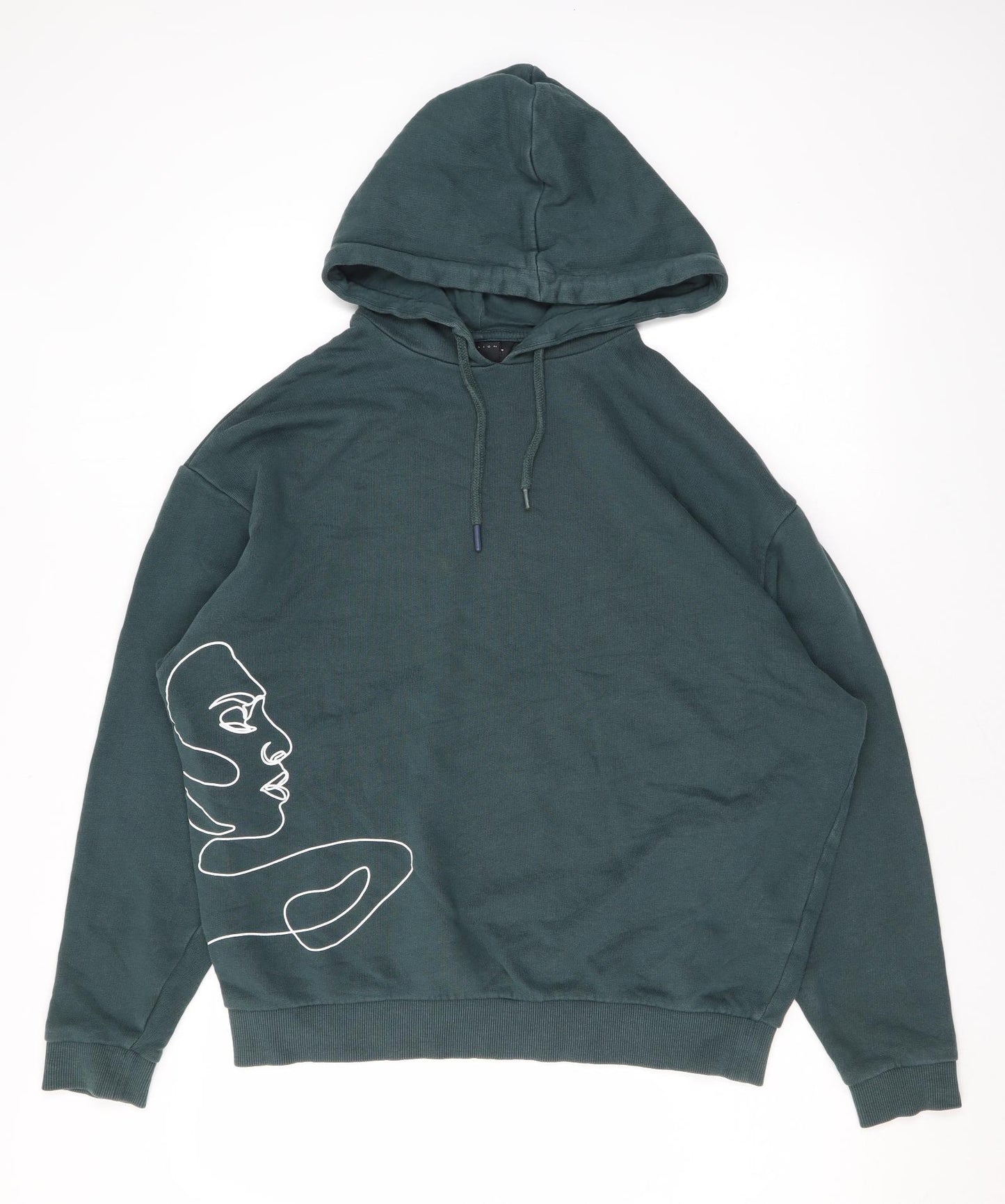 ASOS Mens Green Cotton Pullover Hoodie Size S