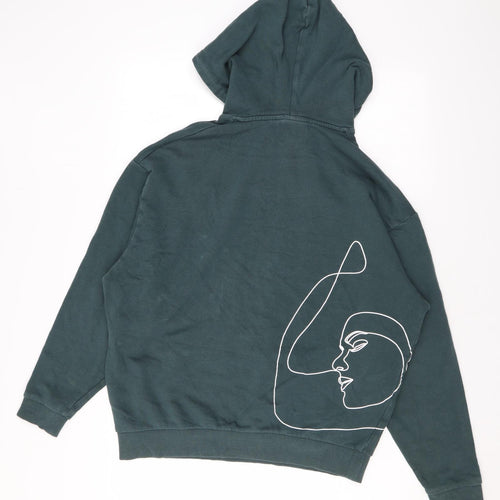 ASOS Mens Green Cotton Pullover Hoodie Size S