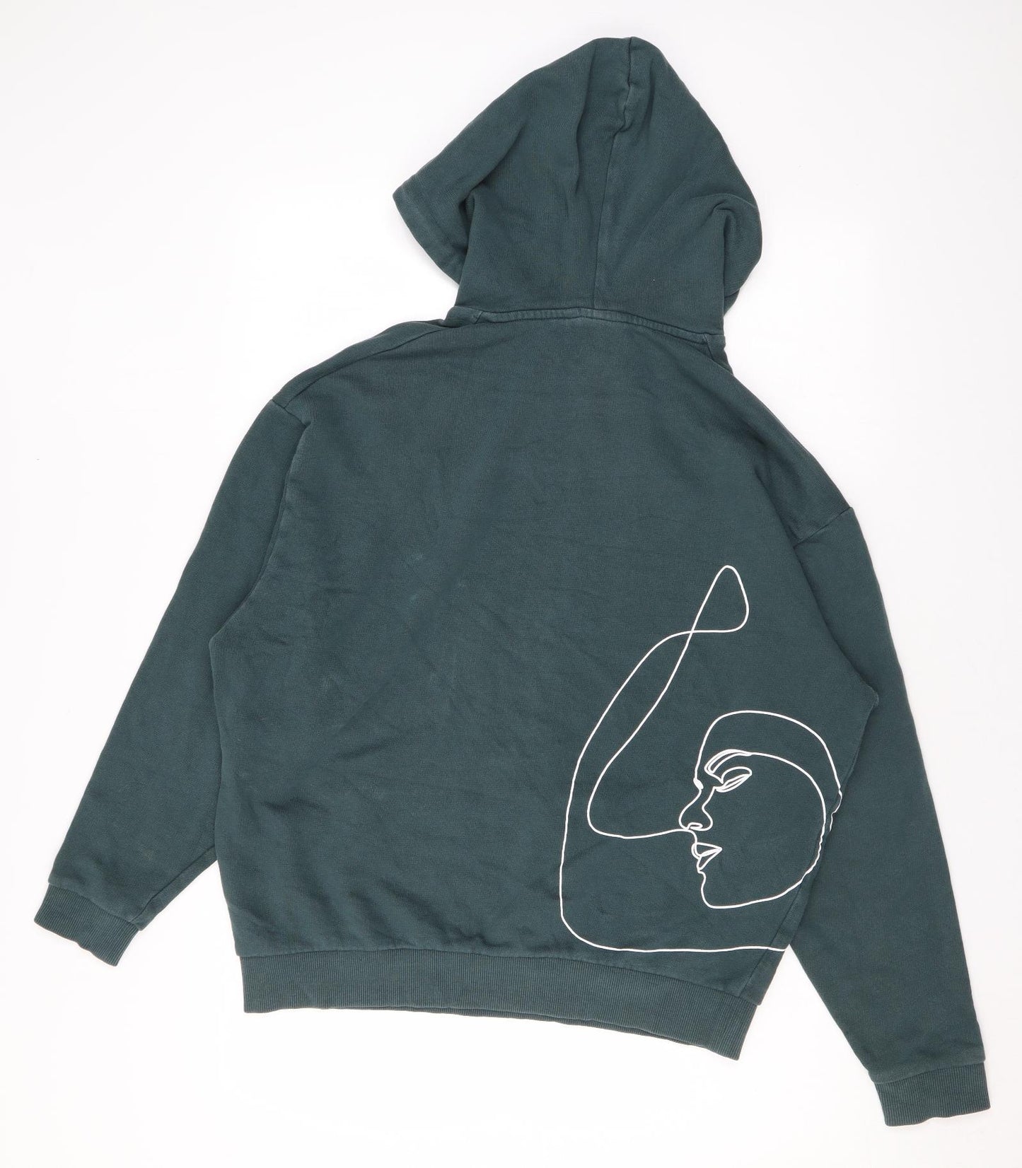 ASOS Mens Green Cotton Pullover Hoodie Size S