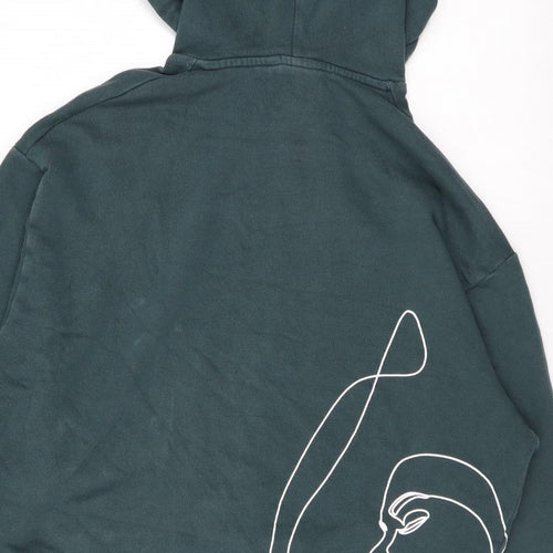 ASOS Mens Green Cotton Pullover Hoodie Size S