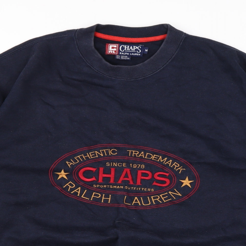 Chaps Ralph Lauren Mens Blue Cotton Pullover Sweatshirt Size M